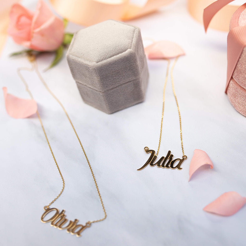 Gold Name Necklace - Alaa - آلاء